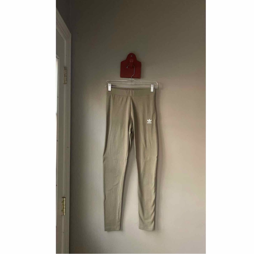 adidas Tan High-Waist Logo Leggings